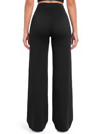 Sunzel Women's Wide Leg Yoga Pants Straight Leg High Waist Workout Leggings | No Front Seam, Hidden Butt Scrunch, Butt-Lifting Fit, Buttery-Soft Feel, Tummy Control, Multiple Inseams For Various Heights