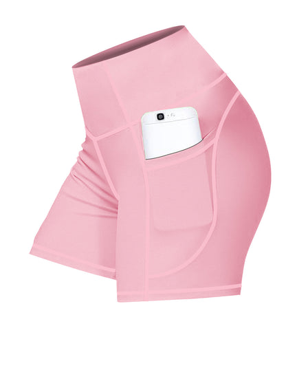 Plus Size 5XL High-Waisted Yoga Shorts for Women Tummy Control Workout Shorts with Phone Pocket Moisture-Wicking Fabric for Running Gym Yoga