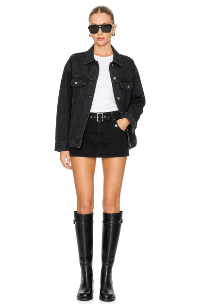 Sunzel Womens Oversized Denim Jacket Button Down Jean Trucker Jacket with Pockets Fall Casual Coat