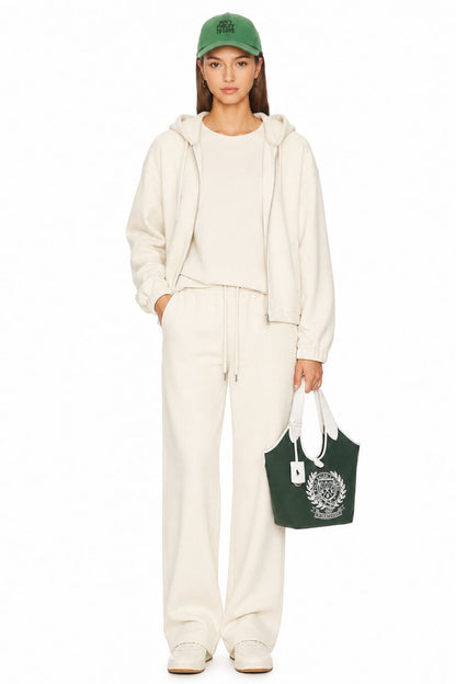 Sunzel Womens 2 Piece Lounge Set Zip Up Hoodie Wide Leg Sweatpants, Hooded Jacket and Drawstring Pants Matching Sweatsuit for Fall Winter Casual Travel Outfits