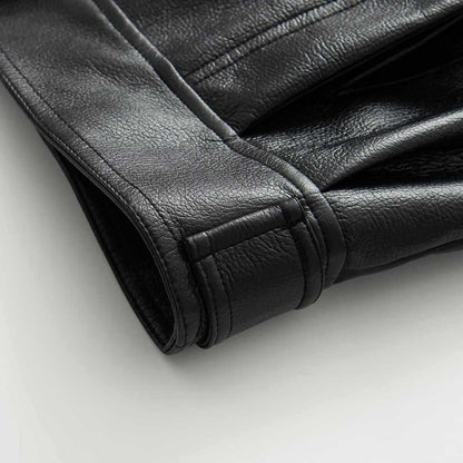 Sunzel Faux Leather Bomber Jacket Women Black Long Sleeve Zip Up Fall Streetwear Moto Coat with Pockets, Smooth Cropped Fit