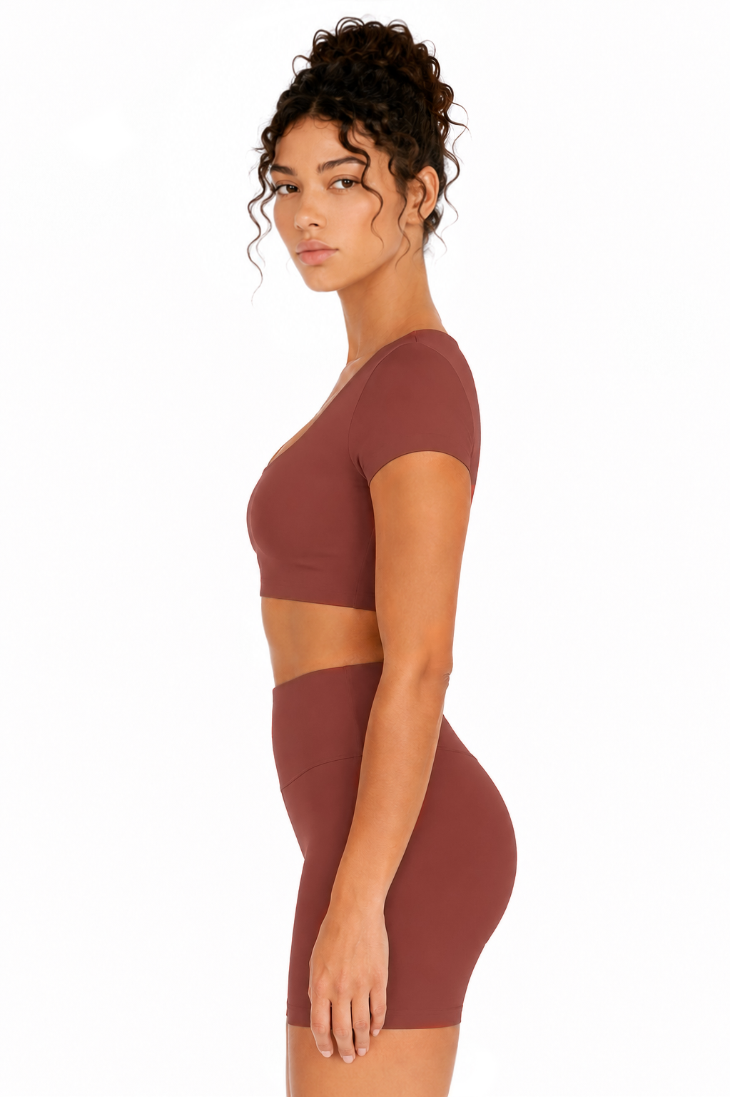 Sunzel Womens Short Sleeve Crop Top with Built in Bra Athletic Yoga T Shirt Casual Fitted Workout Gym Active Tee with Padding