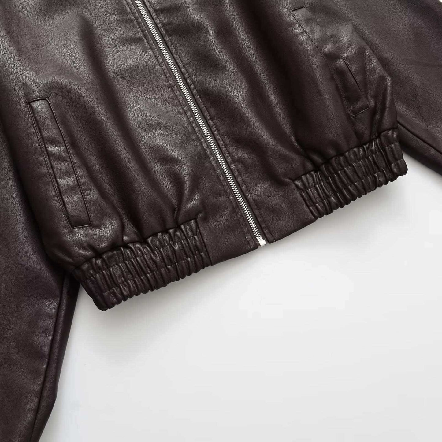 TRENDY URBAN STREET CASUAL JACKET – Lightweight, Oversized PU-Feel Outerwear with Pockets, Breathable & Wrinkle-Resistant for Everyday City Wear