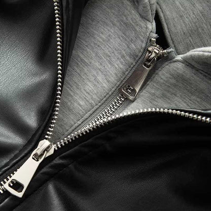 Sunzel Womens Hooded Bomber Jacket Cropped Black Zip Up Coat, Oversized Moto Style Casual Fall Winter Outerwear with Pockets