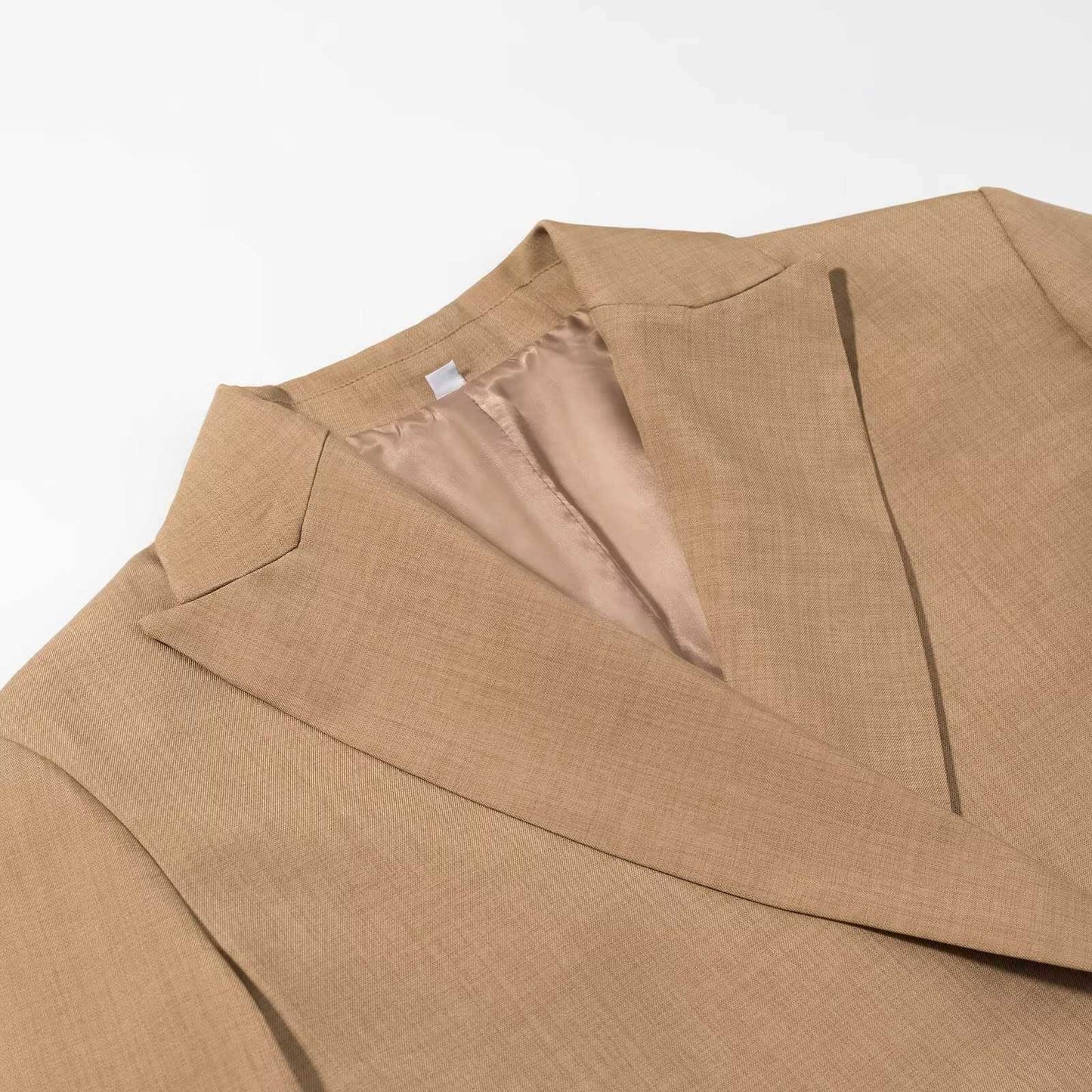 Sunzel Womens Blazer Coat, Camel Double Breasted Slim Fit Dress Coat, Lapel Collar Long Sleeve Office Fall Outerwear