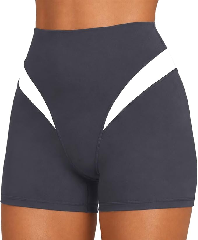 Sunzel Women No Front Seam Biker Shorts High Waist Squat Proof Yoga Short | 2.5"/4"/6"/9" Inseam, Colorblock Design, Tummy Control, Buttery Soft, Compression, Butt Lifting, 4-way Stretch, Gym Workout