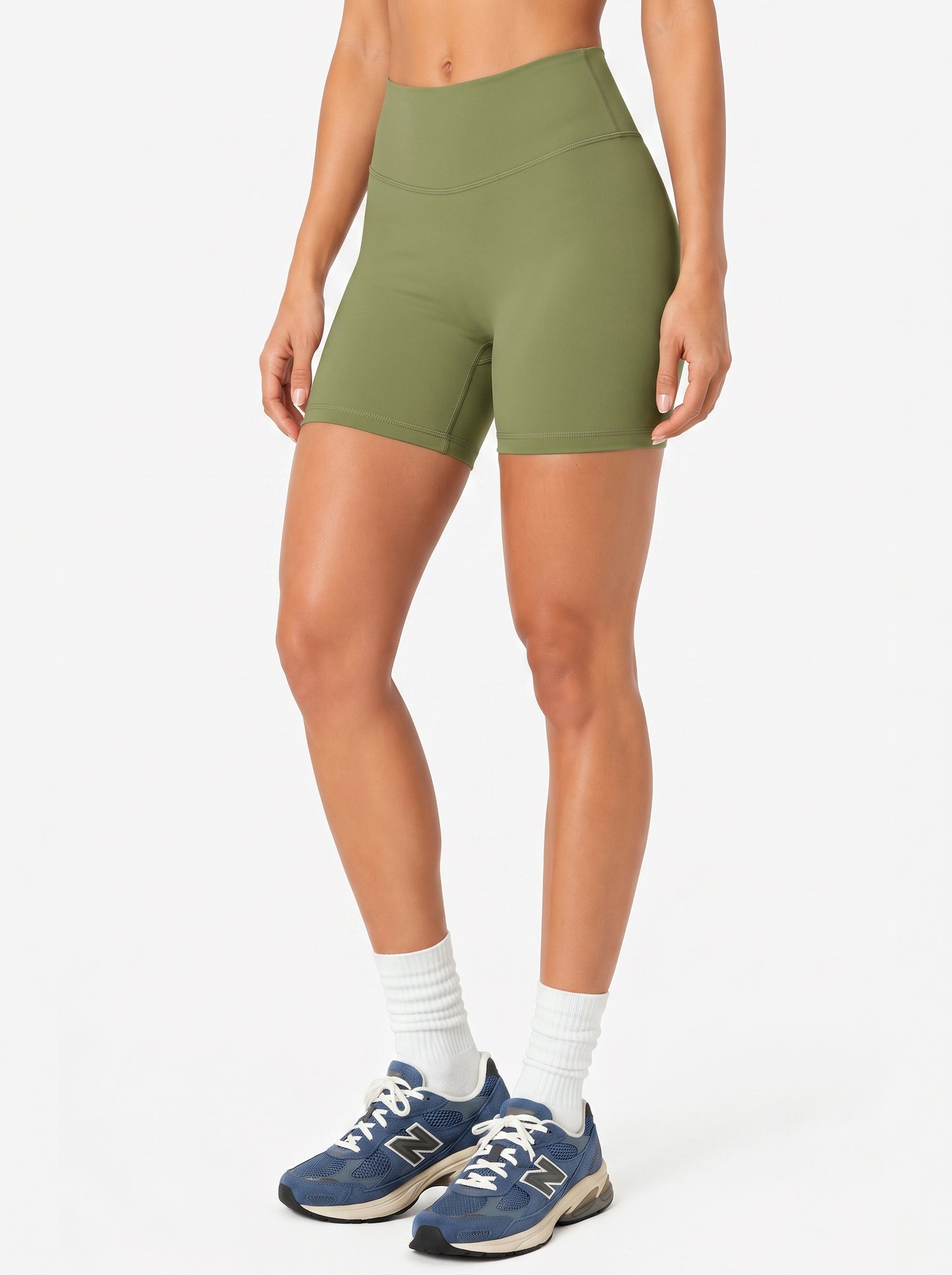 Sunzel No Front Seam High Waist Biker Shorts for Women, Squat Proof Yoga Workout Gym Bike Shorts