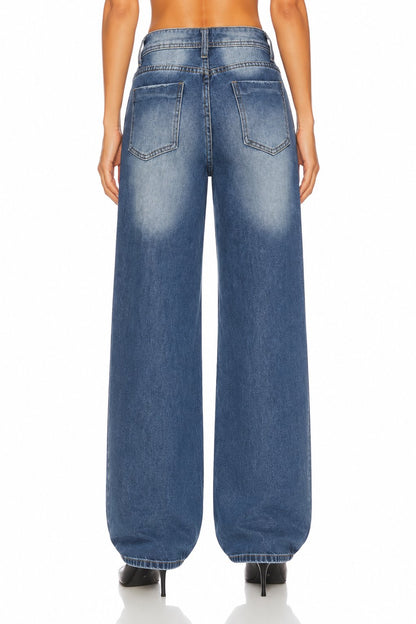 Sunzel Womens Wide Leg Jeans High Waisted Denim Pants, Loose Straight Vintage Jeans with Pockets Casual Streetwear