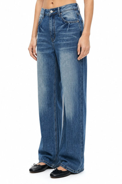 Sunzel Womens Wide Leg Jeans High Waisted Denim Pants, Loose Straight Vintage Jeans with Pockets Casual Streetwear