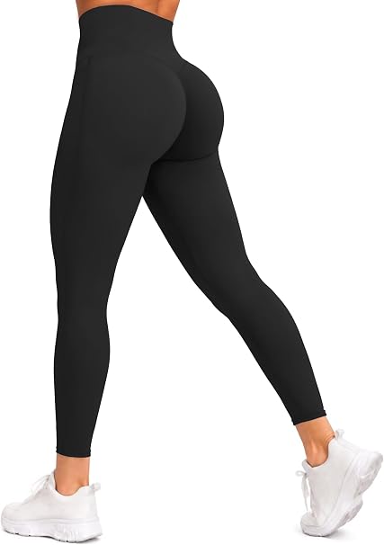 Sustainable Butt Lifting Capri Leggings with Pockets for Women, High Waisted No Front Seam Tummy Control Workout Yoga Pants