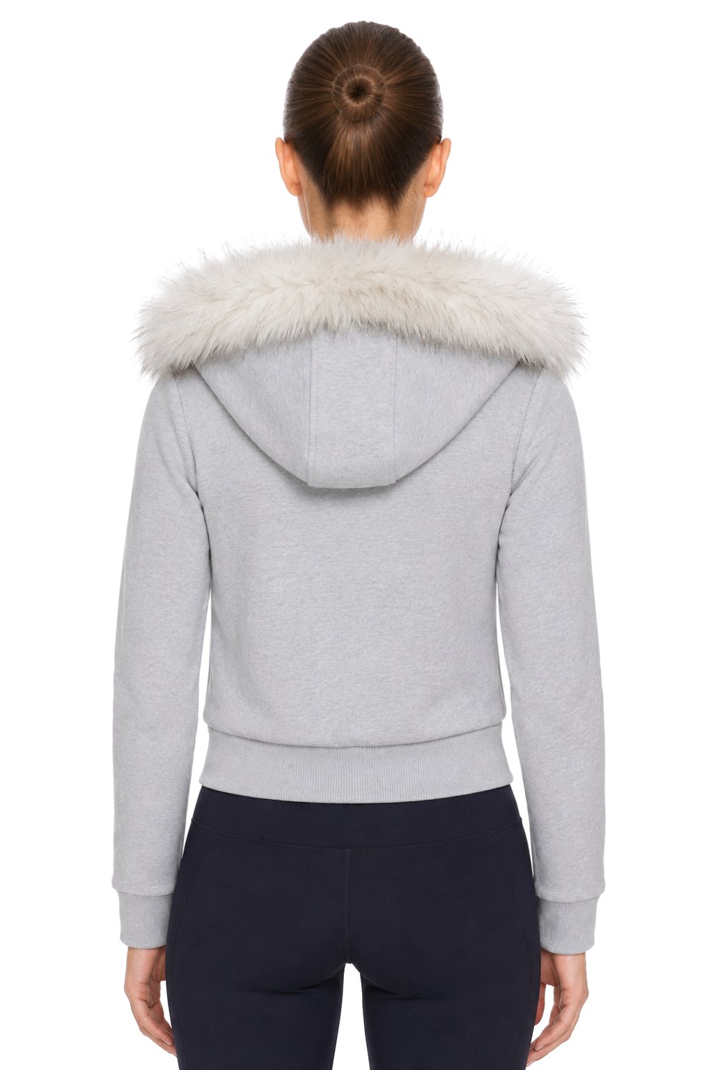 Sunzel Womens Zip Up Hoodie Jacket Faux Fur Hood Trim Cropped Coat, Sherpa Lined Warm Sweatshirt Jacket with Pockets, Fall Winter Casual Outerwear