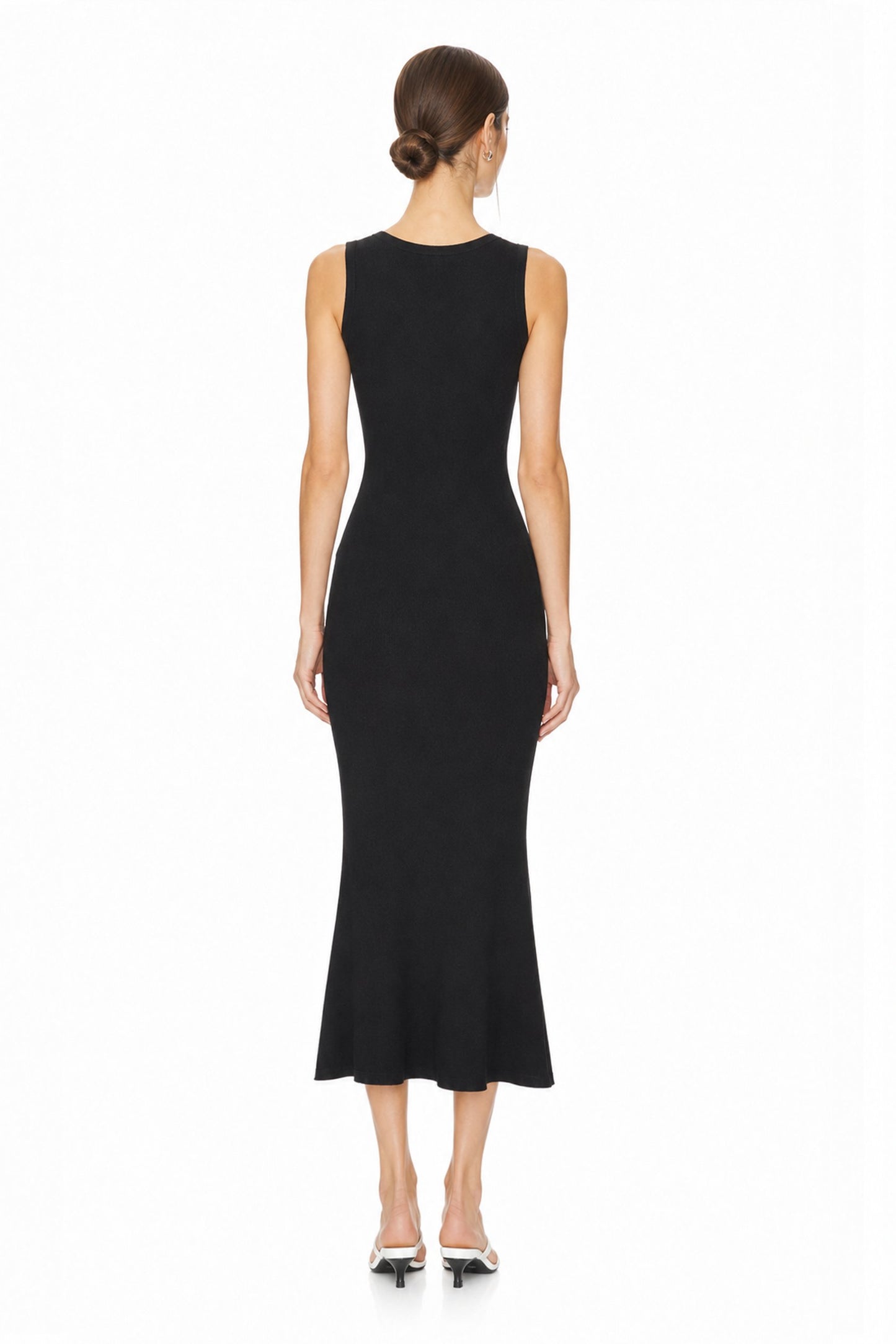Sunzel Women's Black Tank Maxi Dress Sleeveless Bodycon Dress, Ribbed Knit Scoop Neck Mermaid Hem Going Out Party Dress
