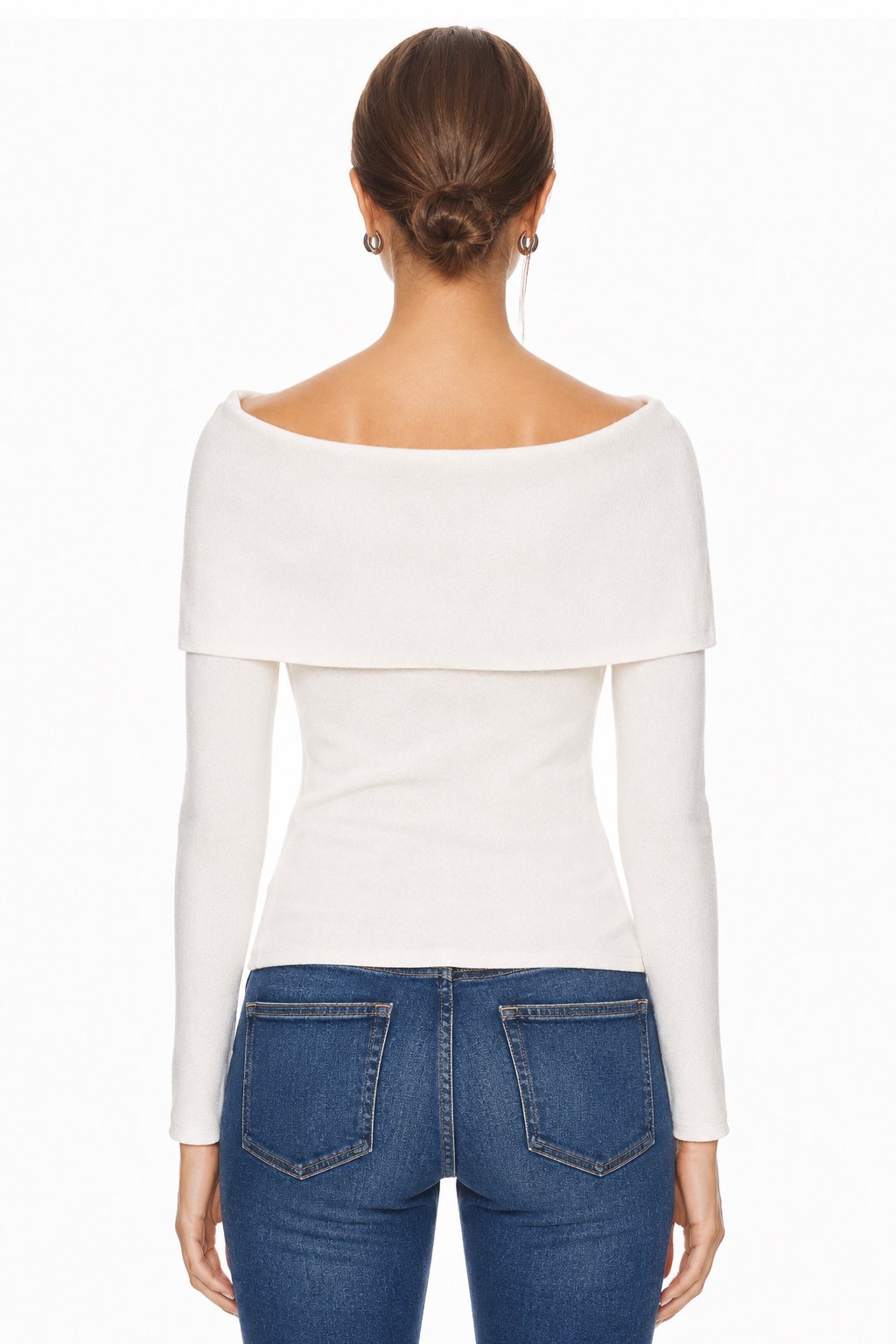 Sunzel Womens Off Shoulder Tops Bow Detail Long Sleeve Knit Shirt Smoothing Fitted Spring Summer Going Out Blouse