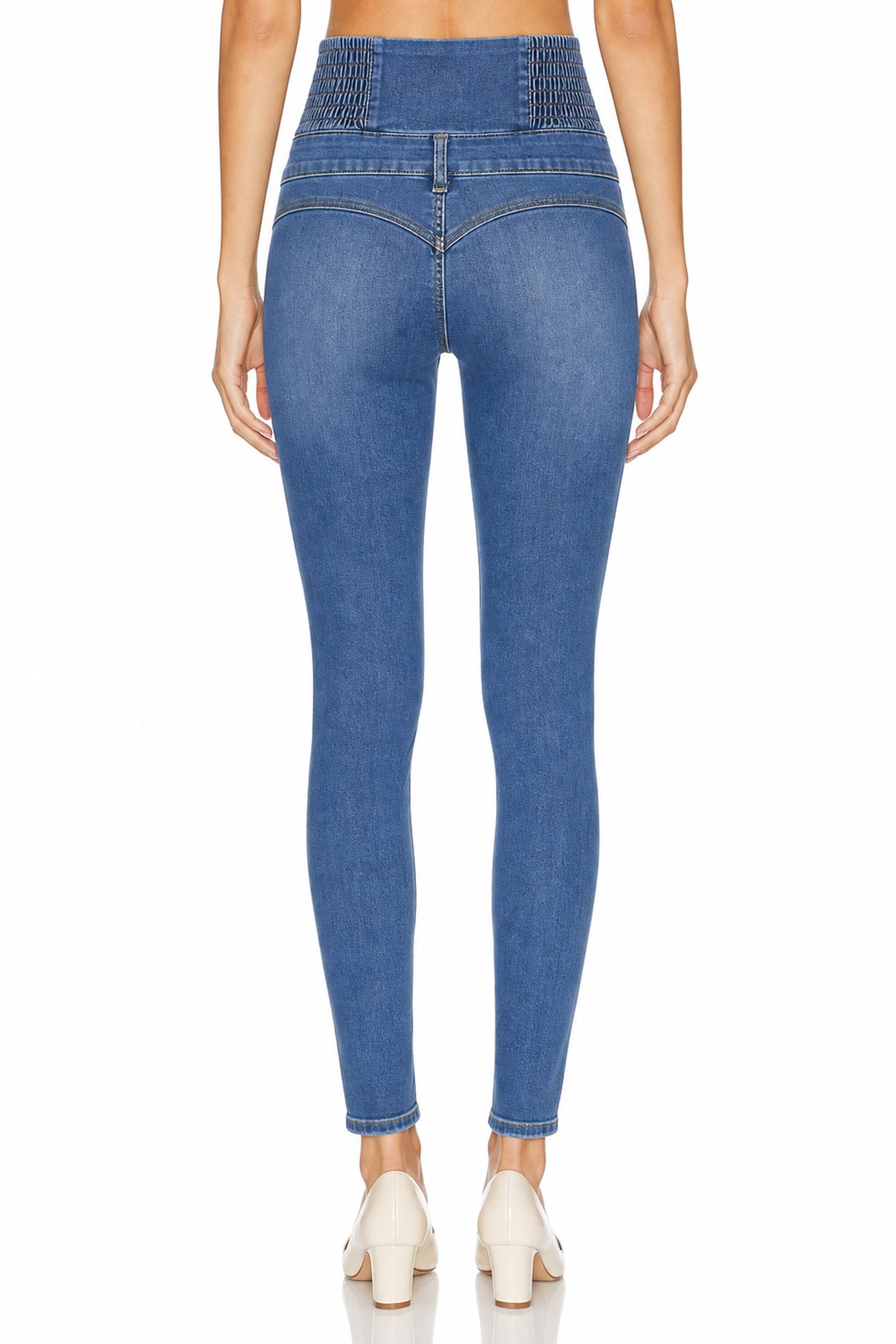 Sunzel Women's High Waisted Skinny Jeans Button Fly Stretch Denim Pants, Tummy Control Slim Fit Jeggings, Butt Lifting Back Seam, Ankle Length Jeans with Pockets
