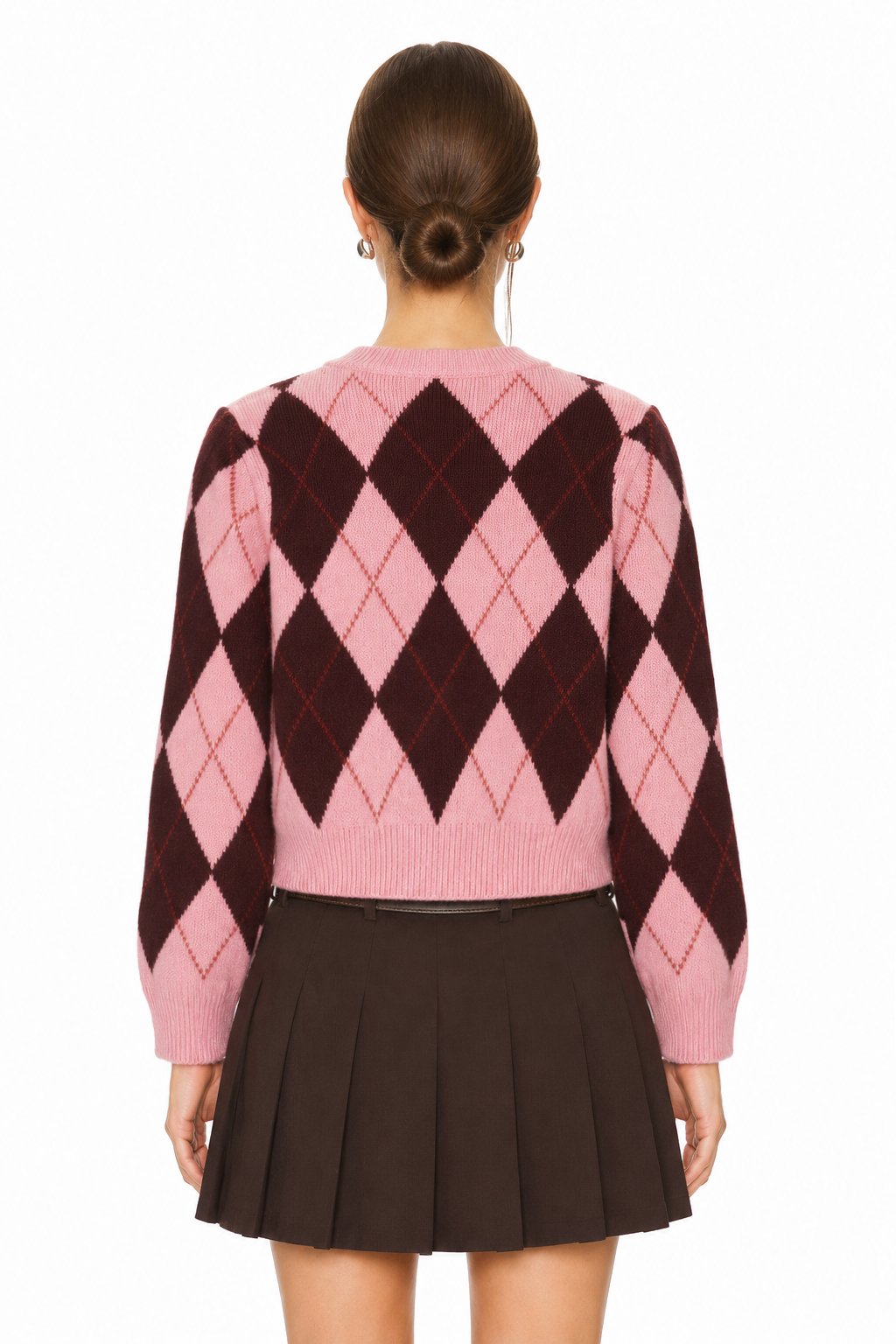 Sunzel Womens Sweater Coat Argyle Knit Cardigan Round Neck Button Down Long Sleeve Fall Winter Preppy Casual Jacket