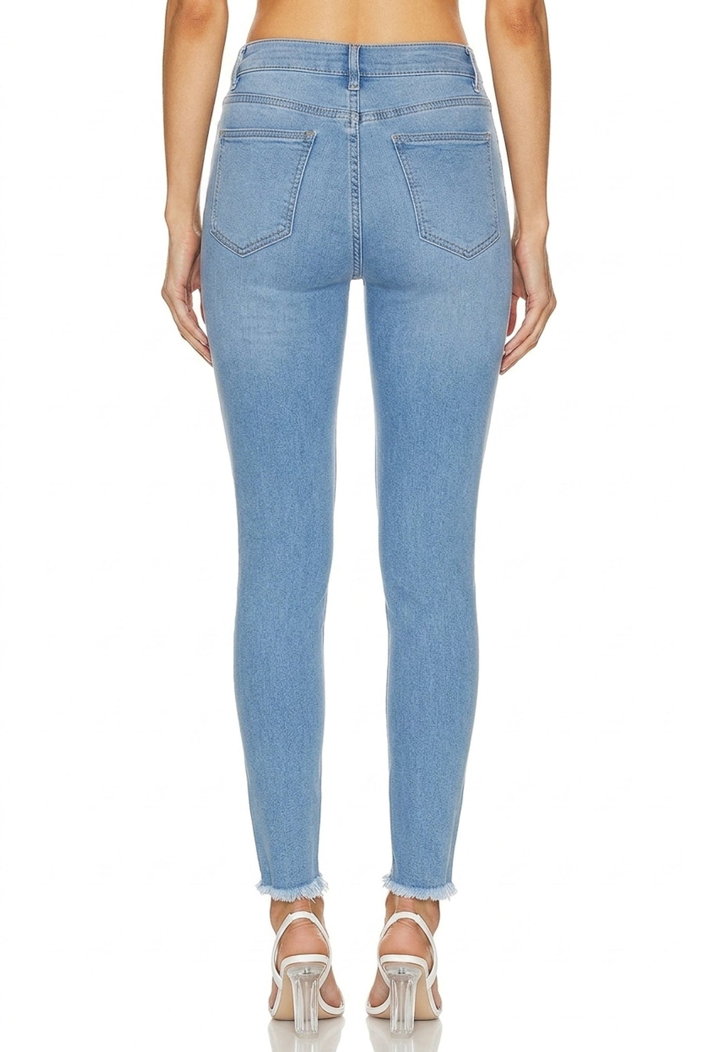Sunzel Womens Crossover Skinny Jeans Stretch Denim Pants, Ripped Ankle Jeans Light Wash High Waist Casual Going Out Denim