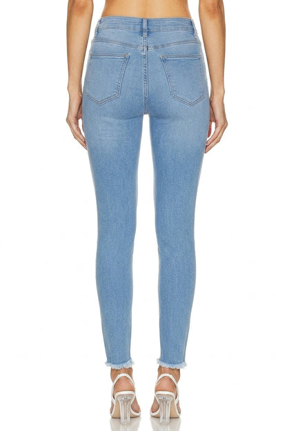 Sunzel Womens Crossover Skinny Jeans Stretch Denim Pants, Ripped Ankle Jeans Light Wash High Waist Casual Going Out Denim
