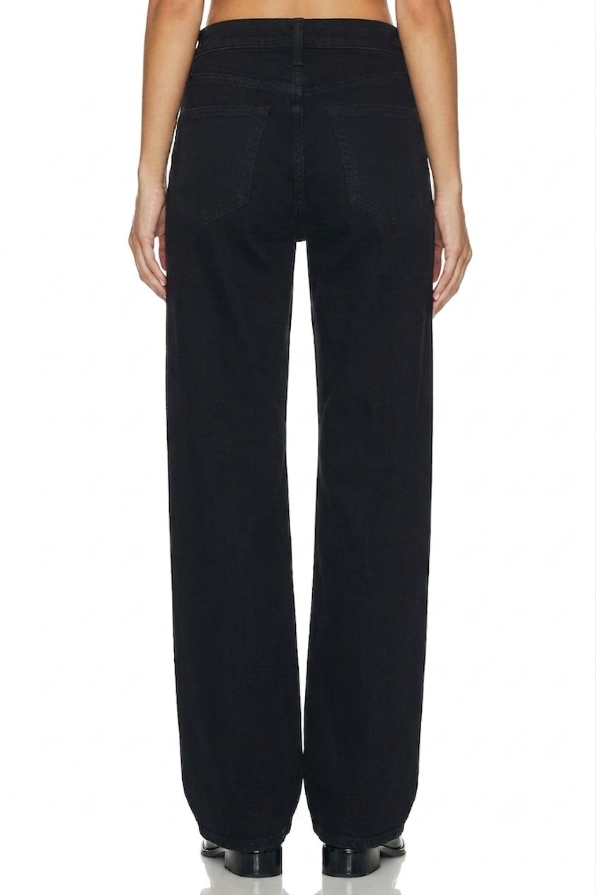 Sunzel Women's High Waisted Wide Leg Jeans Black Denim Pants, Relaxed Straight Leg Jeans with Pockets, Casual Vintage Loose Fit Jeans