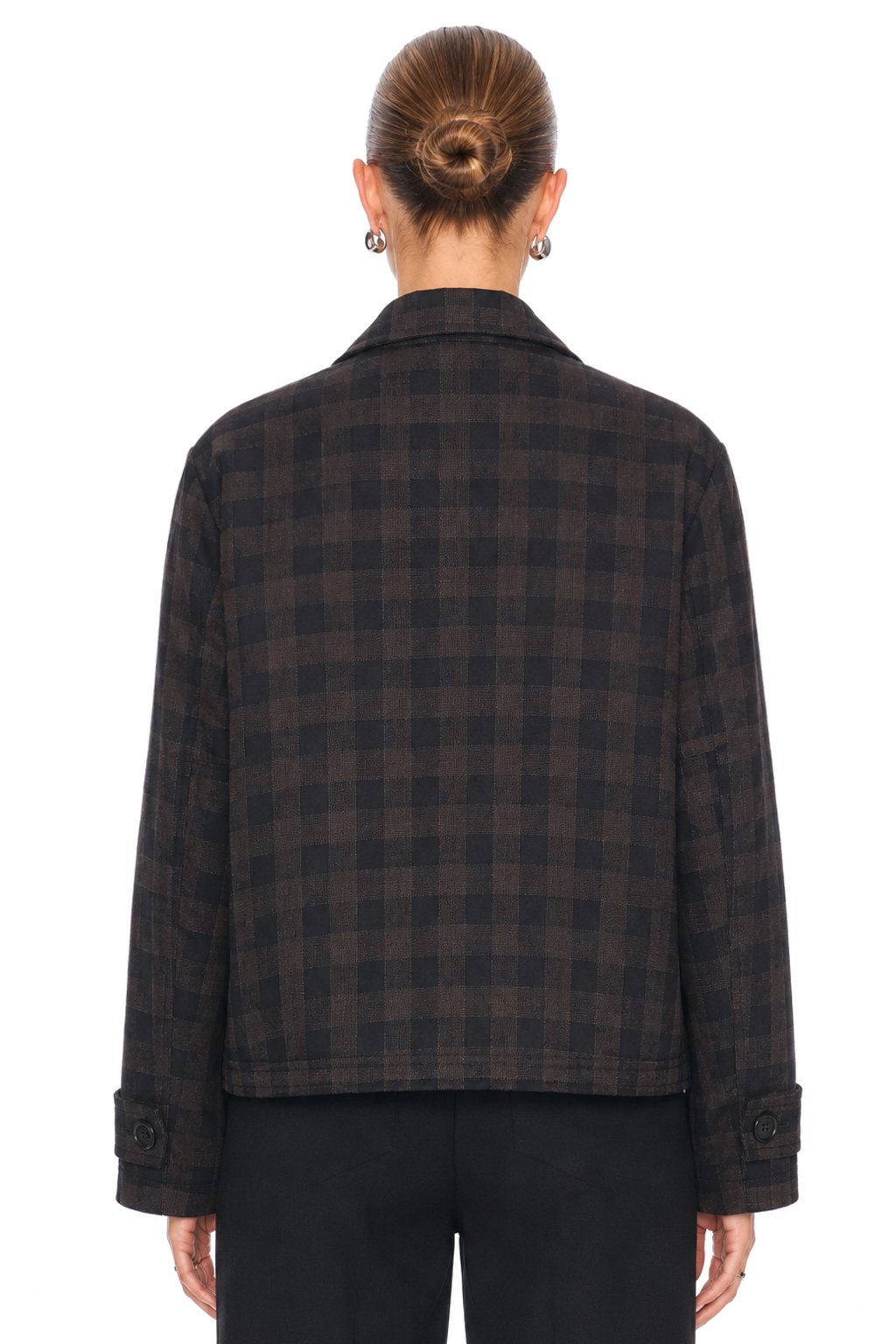 Sunzel Womens Plaid Blazer Jacket Cropped Double Breasted Coat, Wool Like Short Fall Winter Outerwear with Pockets