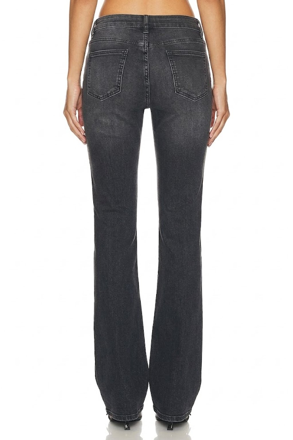 Sunzel Womens Flare Jeans Stretch Denim Pants, Black Washed Bootcut Jeans with Patch Pockets Slim Fit Casual Going Out Pants