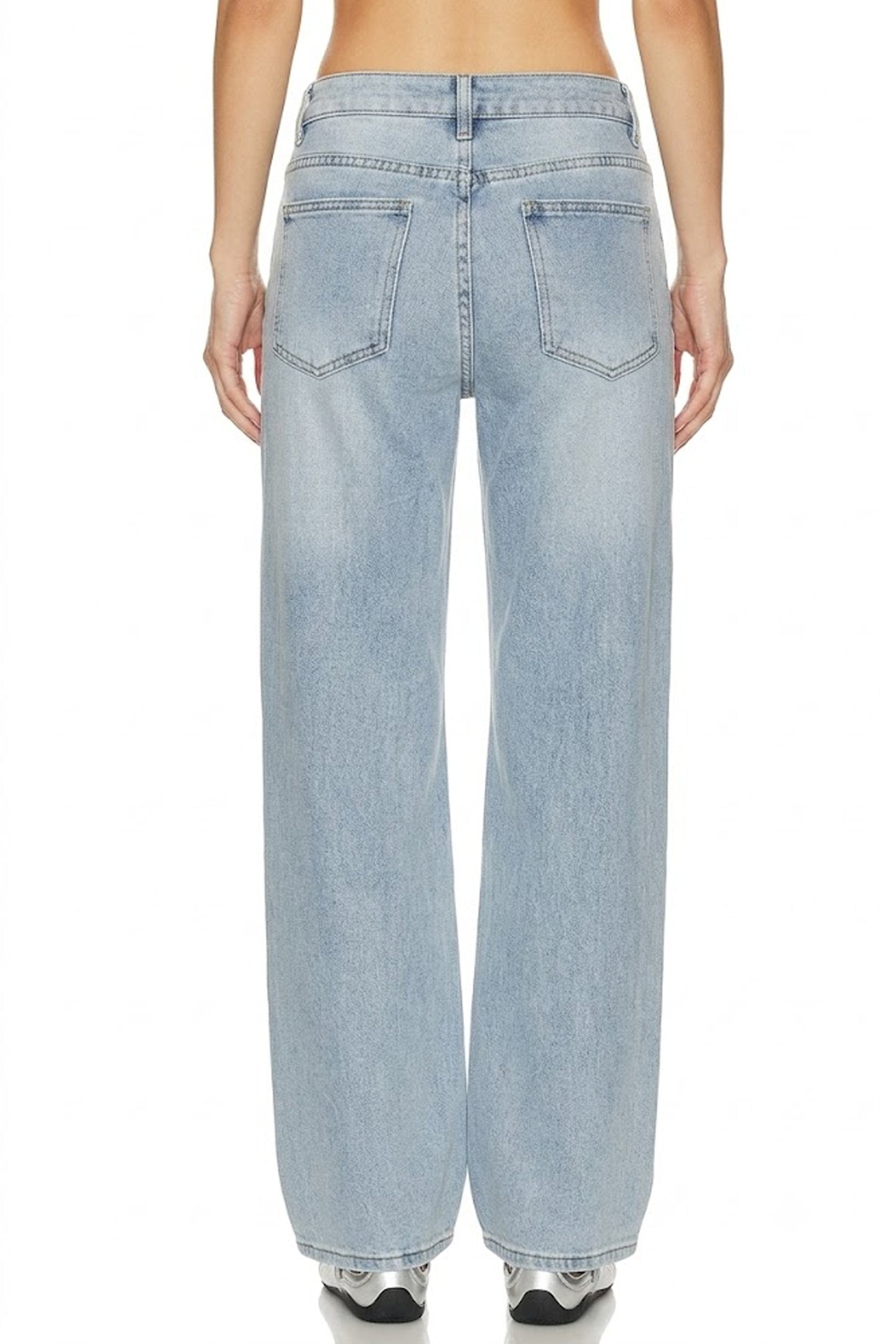 Sunzel Womens Lace Up Front Wide Leg Jeans High Waisted Denim Pants, Light Wash Loose Straight Jeans with Pockets Vintage Streetwear