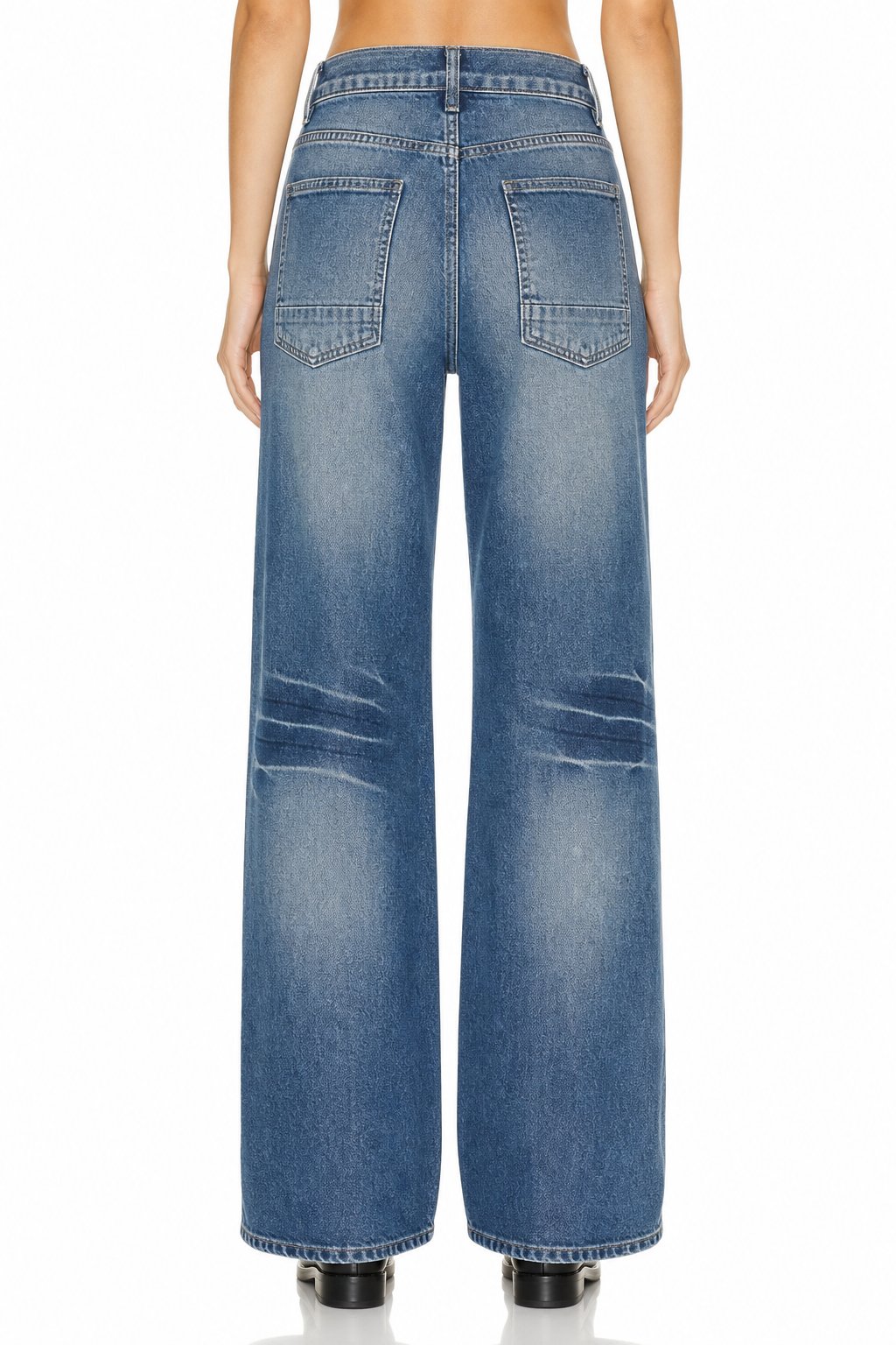 Sunzel Womens Baggy Wide Leg Jeans Low Rise Vintage Wash Denim Pants, Whisker Loose Long Casual Jeans with Pockets