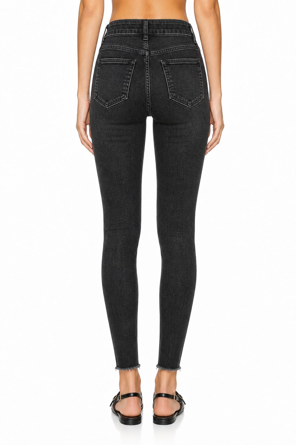 Sunzel Womens Crossover Waist Skinny Jeans High Waisted Ripped Denim Pants Pocket Smoothing Stretch Slim Ankle Jeans