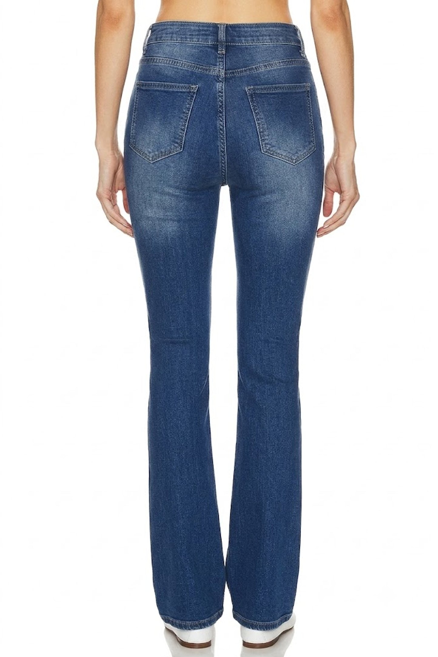 Sunzel Womens High Waisted Bootcut Jeans Flare Leg Stretch Denim Pants Medium Wash with Pockets