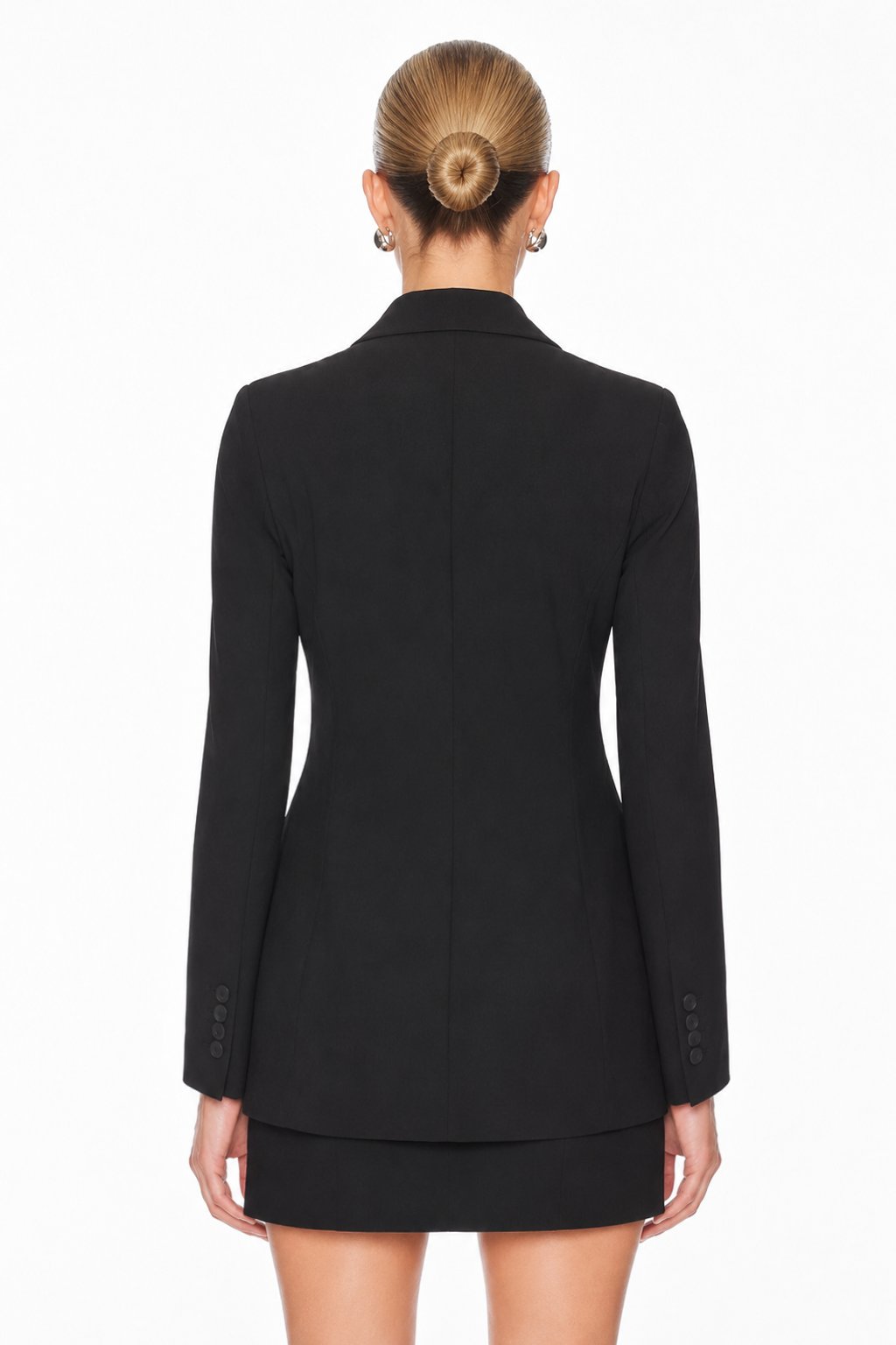 Sunzel Womens Black Double Breasted Blazer Coat Slim Fit Lapel Long Sleeve Dressy Office Jacket with Flap Pockets
