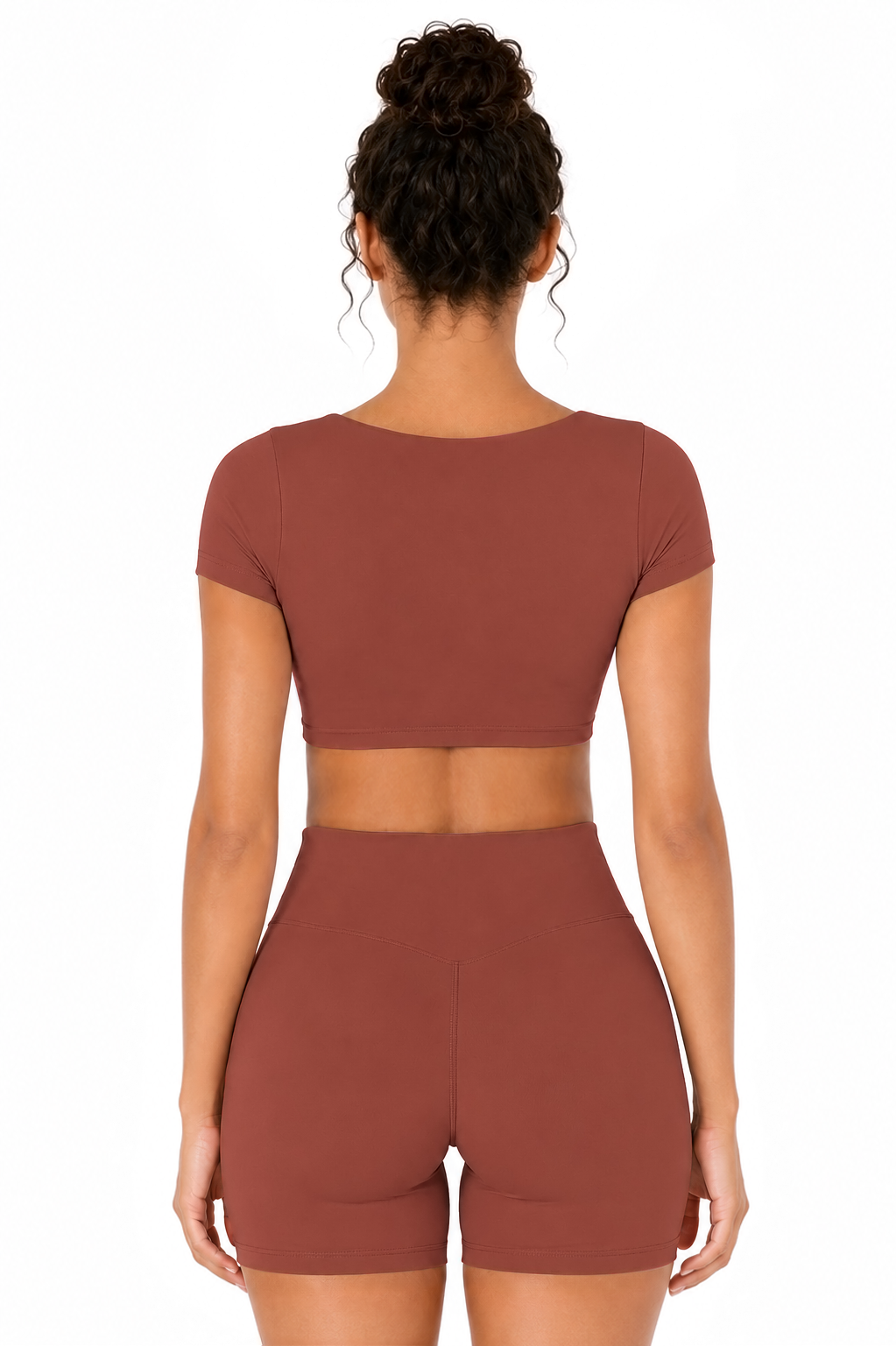 Sunzel Womens Short Sleeve Crop Top with Built in Bra Athletic Yoga T Shirt Casual Fitted Workout Gym Active Tee with Padding
