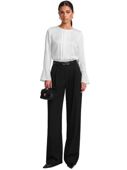 Sunzel Women's Wide Leg Dress Pants with Pockets Business Casual Trousers