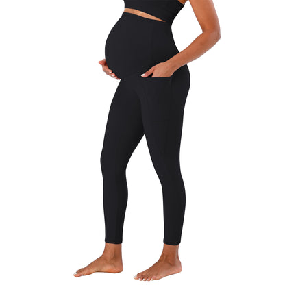 Funidos Maternity leggings Yoga Pants with Pockets High Waisted Over The Belly Buttery Soft Workout Leggings for Women Stretchy Pregnancy Activewear