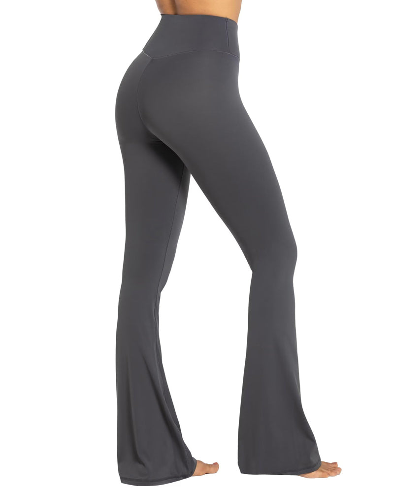 30'' Women's Cross Waist Flared Leggings - Grey / XL 30'' Women's Cross Waist Flared Leggings - Grey / XL