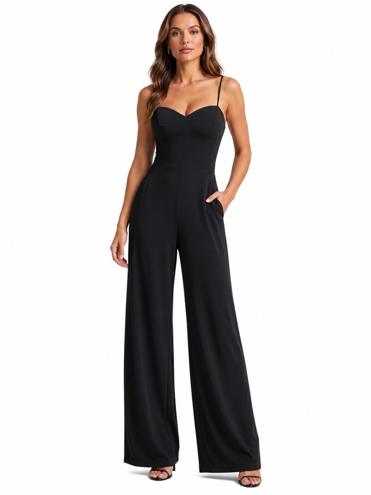 Sunzel Women's Dressy Casual Wide Leg Jumpsuit Open Back One Piece Outfit