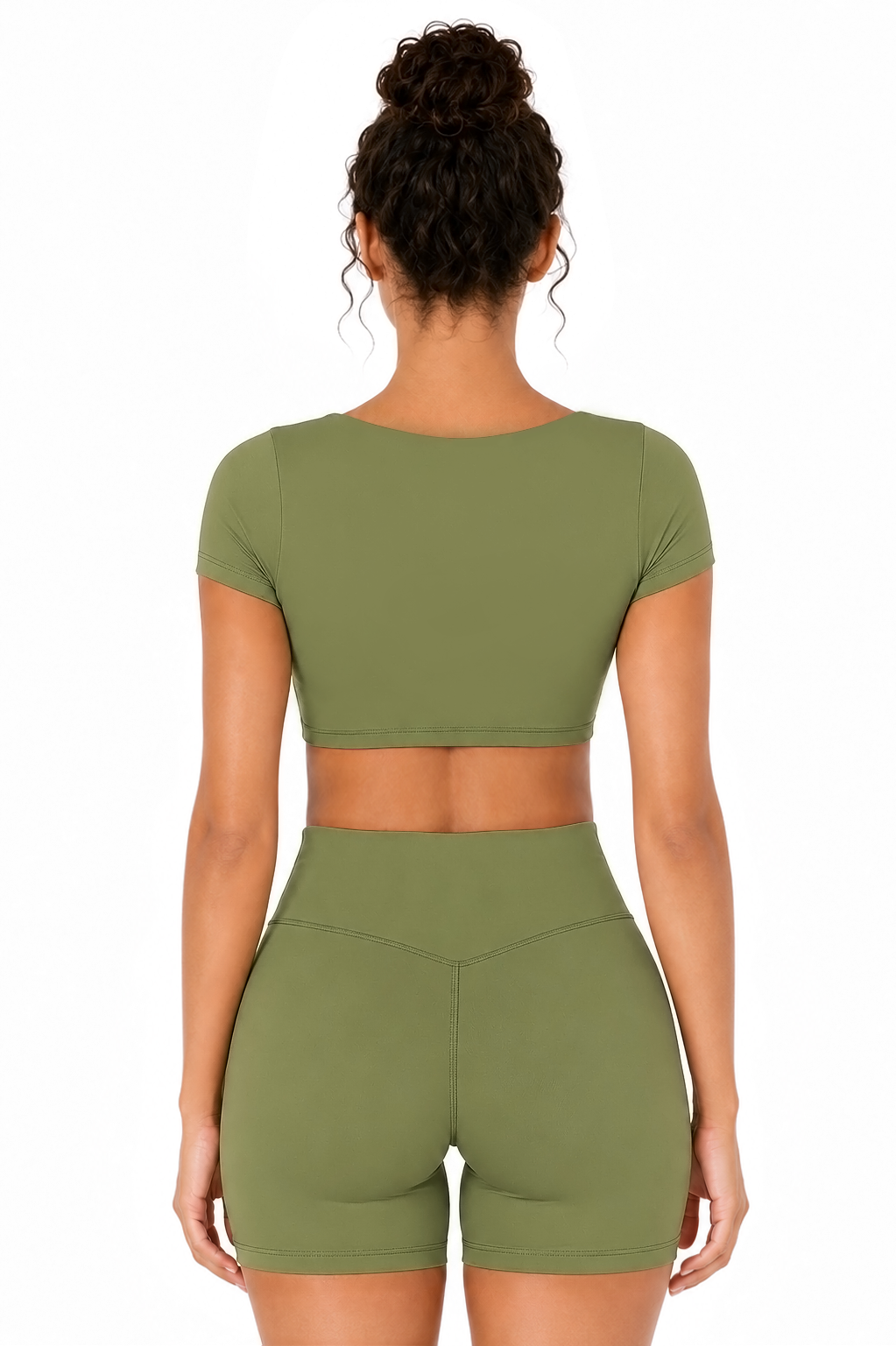 Sunzel Womens Short Sleeve Crop Top with Built in Bra Athletic Yoga T Shirt Casual Fitted Workout Gym Active Tee with Padding