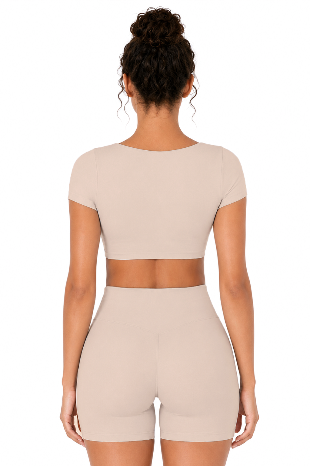 Sunzel Womens Short Sleeve Crop Top with Built in Bra Athletic Yoga T Shirt Casual Fitted Workout Gym Active Tee with Padding
