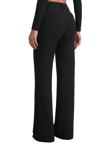 Sunzel Women's Low Rise Flare Dress Pants with Pockets Stretch Trousers