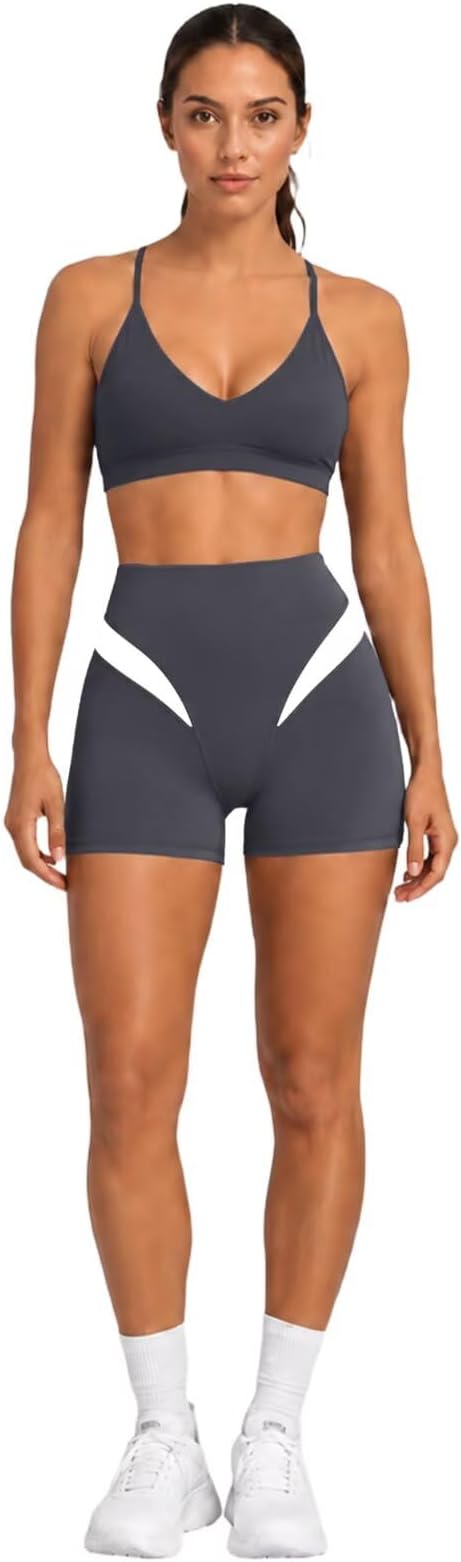 Sunzel Women No Front Seam Biker Shorts High Waist Squat Proof Yoga Short | 2.5"/4"/6"/9" Inseam, Colorblock Design, Tummy Control, Buttery Soft, Compression, Butt Lifting, 4-way Stretch, Gym Workout