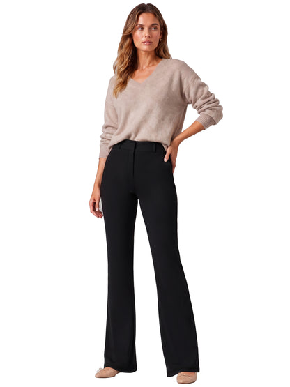 Sunzel Womens Mini Flare Dress Pants Hidden Butt Scrunch Work Trouser