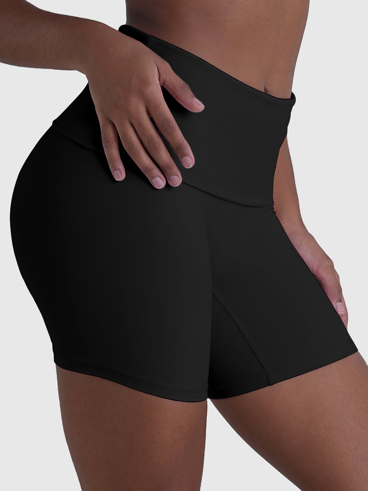 Sunzel Fold Over Biker Shorts Women High Waisted No Front Seam Tummy Control Compression Workout Athletic Gym Yoga Shorts