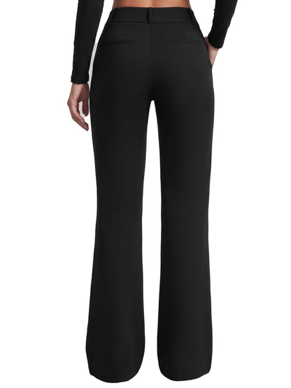 Sunzel Women's Low Rise Flare Dress Pants with Pockets Stretch Trousers