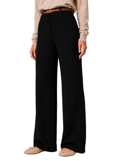 Sunzel Womens Stretch Wide Leg Dress Pants Hidden Butt Scrunch Work Trouser