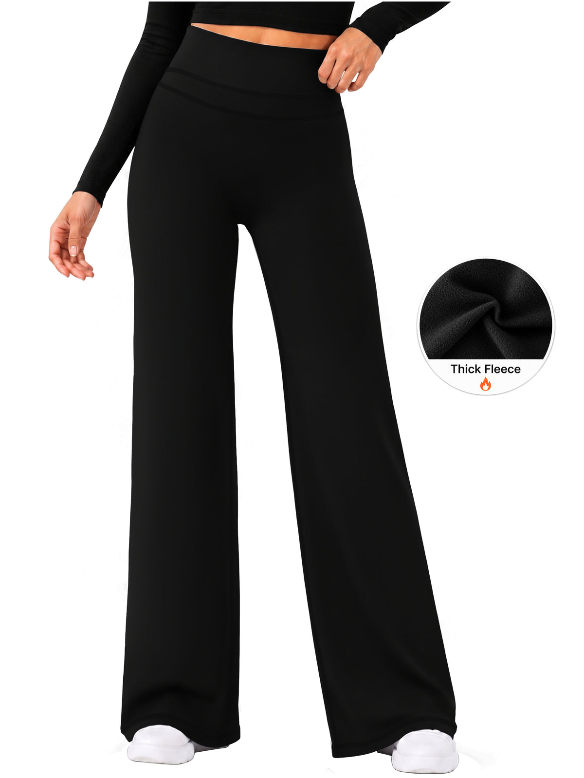 Sunzel Women's Fleece Lined Wide Leg Leggings Scrunch Butt Yoga Pants