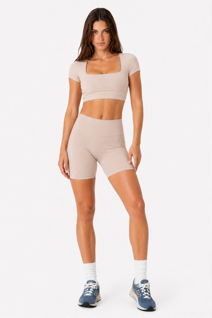 Sunzel No Front Seam High Waist Biker Shorts for Women, Squat Proof Yoga Workout Gym Bike Shorts