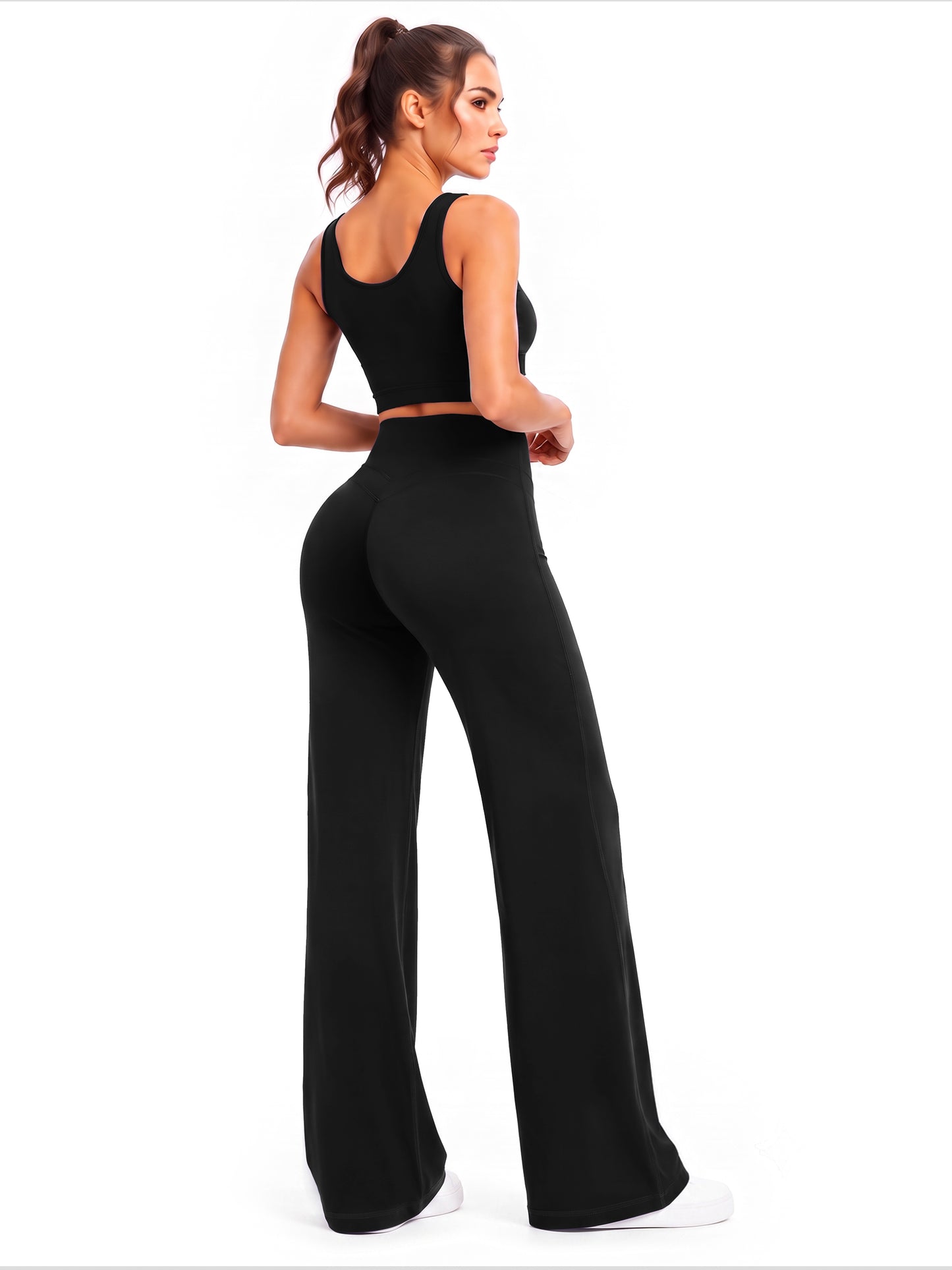 Sunzel Women's Wide Leg Yoga Pants Straight Leg High Waist Workout Leggings | No Front Seam, Hidden Butt Scrunch, Butt-Lifting Fit, Buttery-Soft Feel, Tummy Control, Multiple Inseams For Various Heights