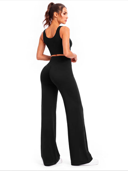 Sunzel Women's Wide Leg Yoga Pants Straight Leg High Waist Workout Leggings | No Front Seam, Hidden Butt Scrunch, Butt-Lifting Fit, Buttery-Soft Feel, Tummy Control, Multiple Inseams For Various Heights