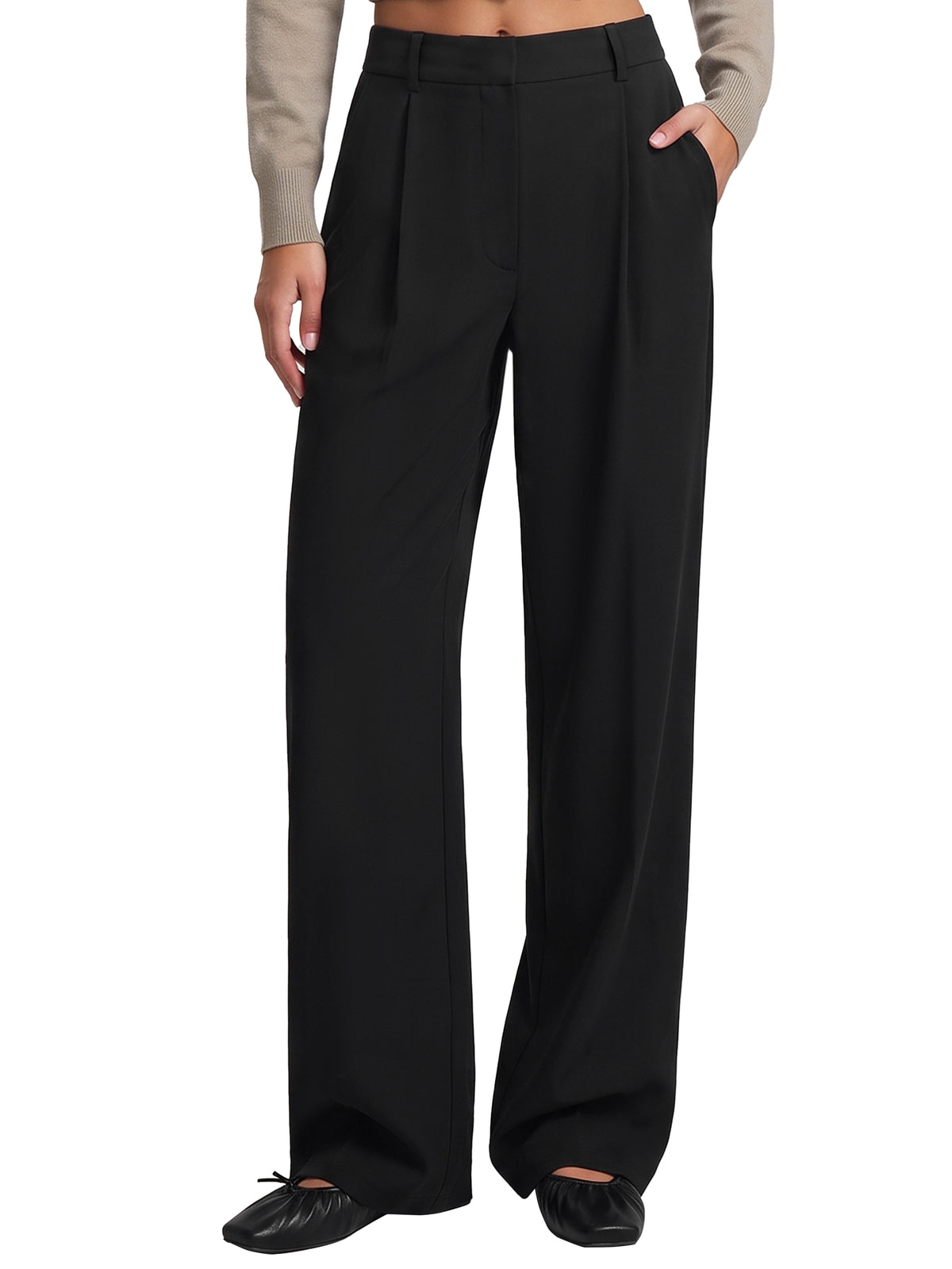 Sunzel Women's Wide Leg Dress Pants with Pockets Business Casual Trousers