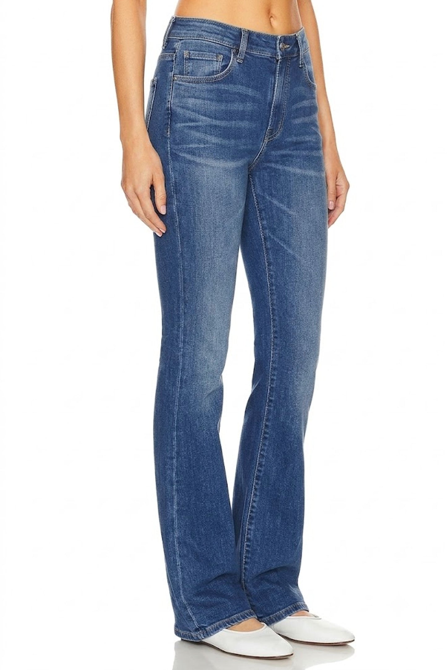 Sunzel Womens High Waisted Bootcut Jeans Flare Leg Stretch Denim Pants Medium Wash with Pockets