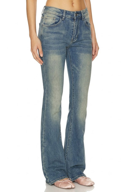 Sunzel Womens Vintage Flare Jeans High Waisted Stretch Denim Pants, Embroidered Pocket Bootcut Jeans Going Out Denim