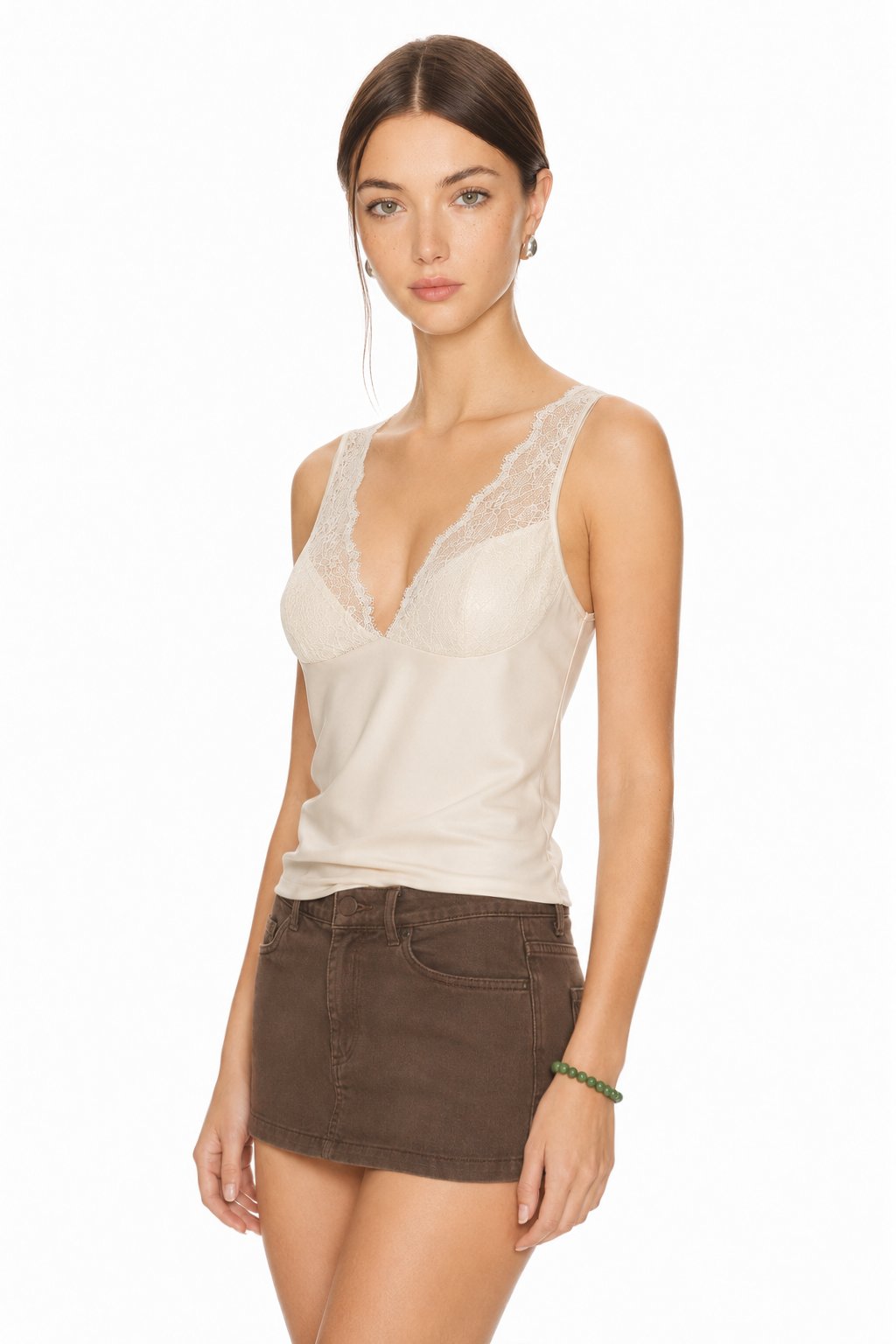 Sunzel Womens Lace Camisole Tank Top Satin Feel V Neck Adjustable Strap Sleeveless Going Out Summer Top